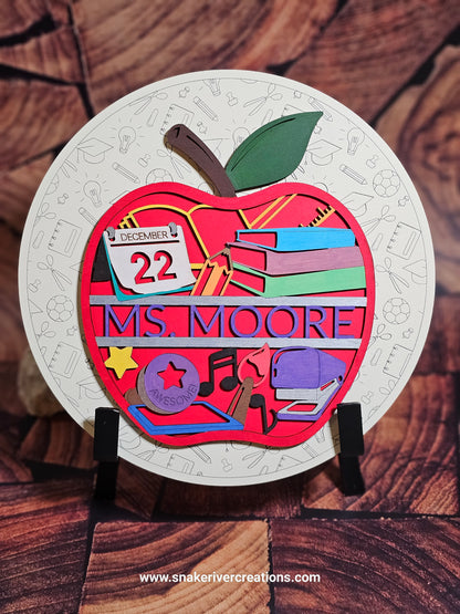 Personalized Hand Painted Teacher Sign
