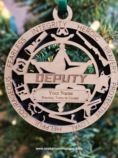 Personalized Wooden First Responder Ornaments