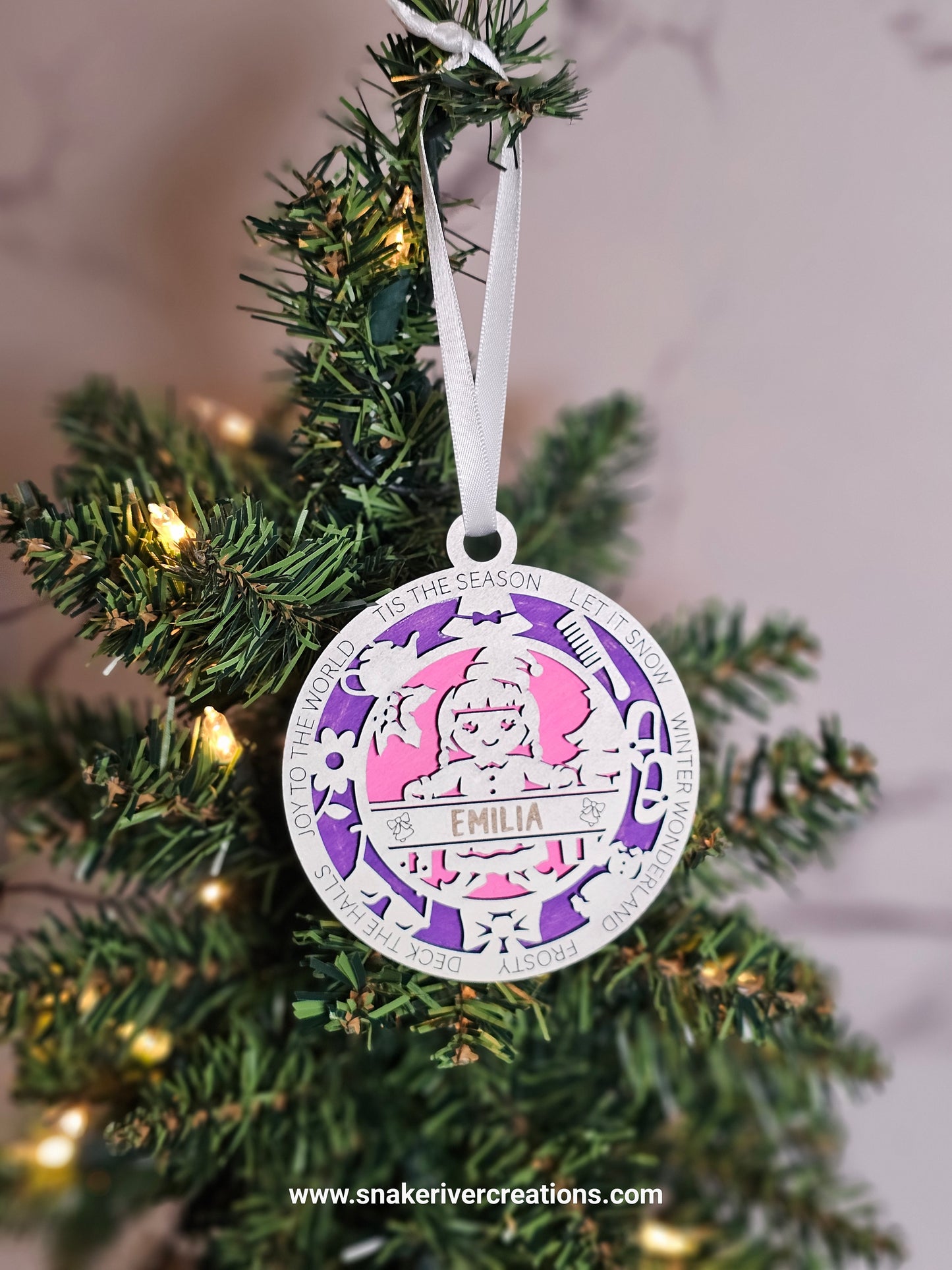 Personalized Multi-Layer Hand Painted Tiny Tot Childrens Ornament