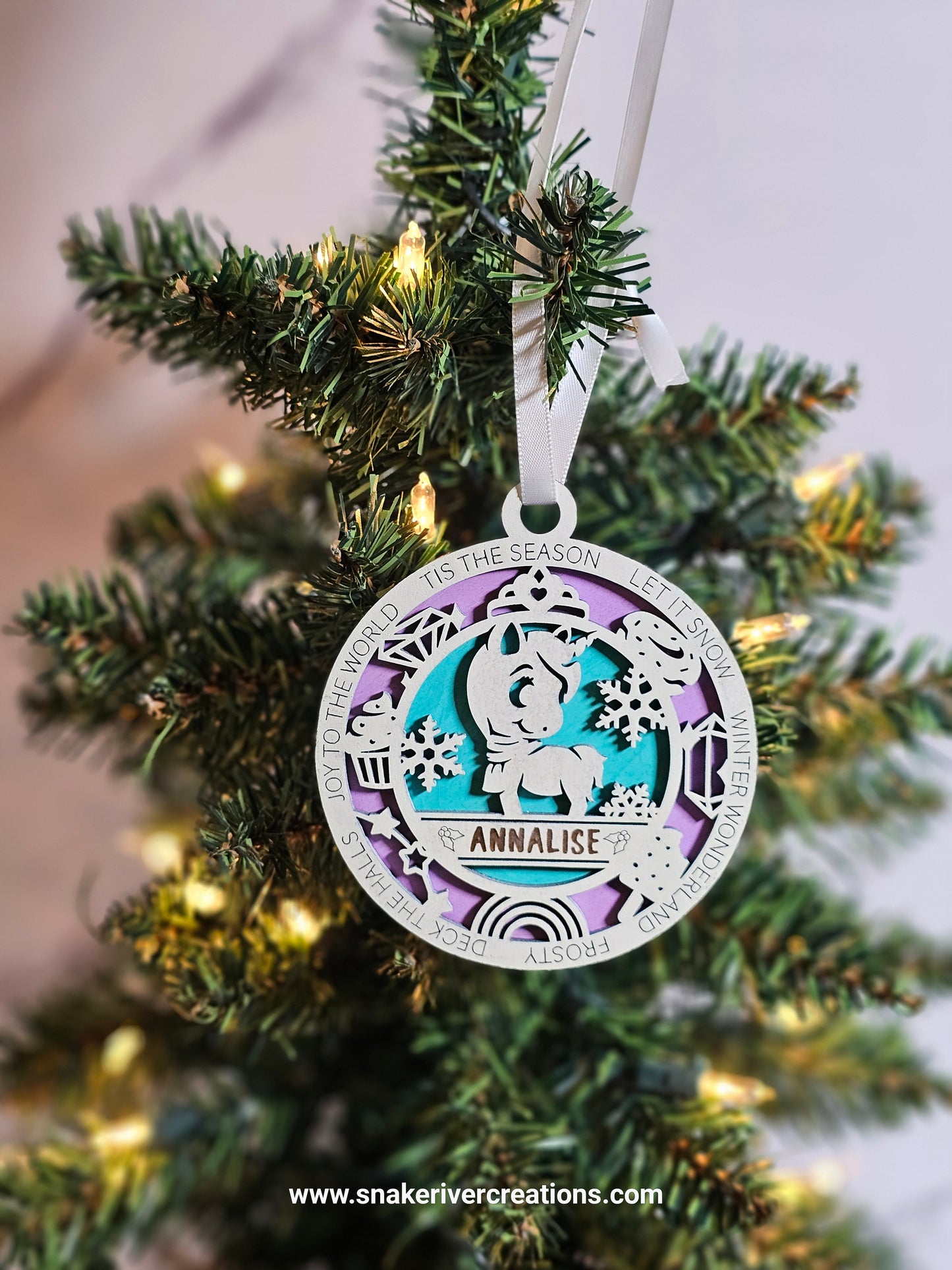 Personalized Multi-Layer Hand Painted Tiny Tot Childrens Ornament