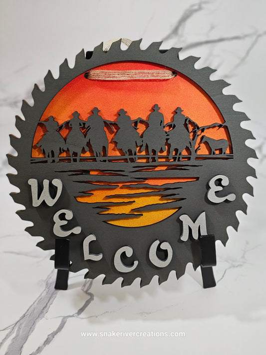 Welcome - Saw Wall Hanging With Assorted Designs