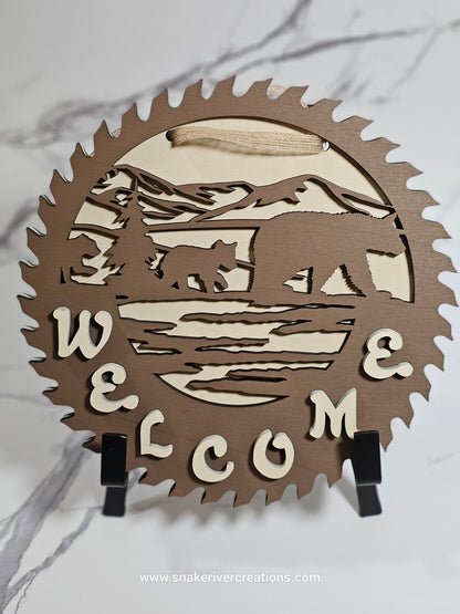 Welcome - Saw Wall Hanging With Assorted Designs