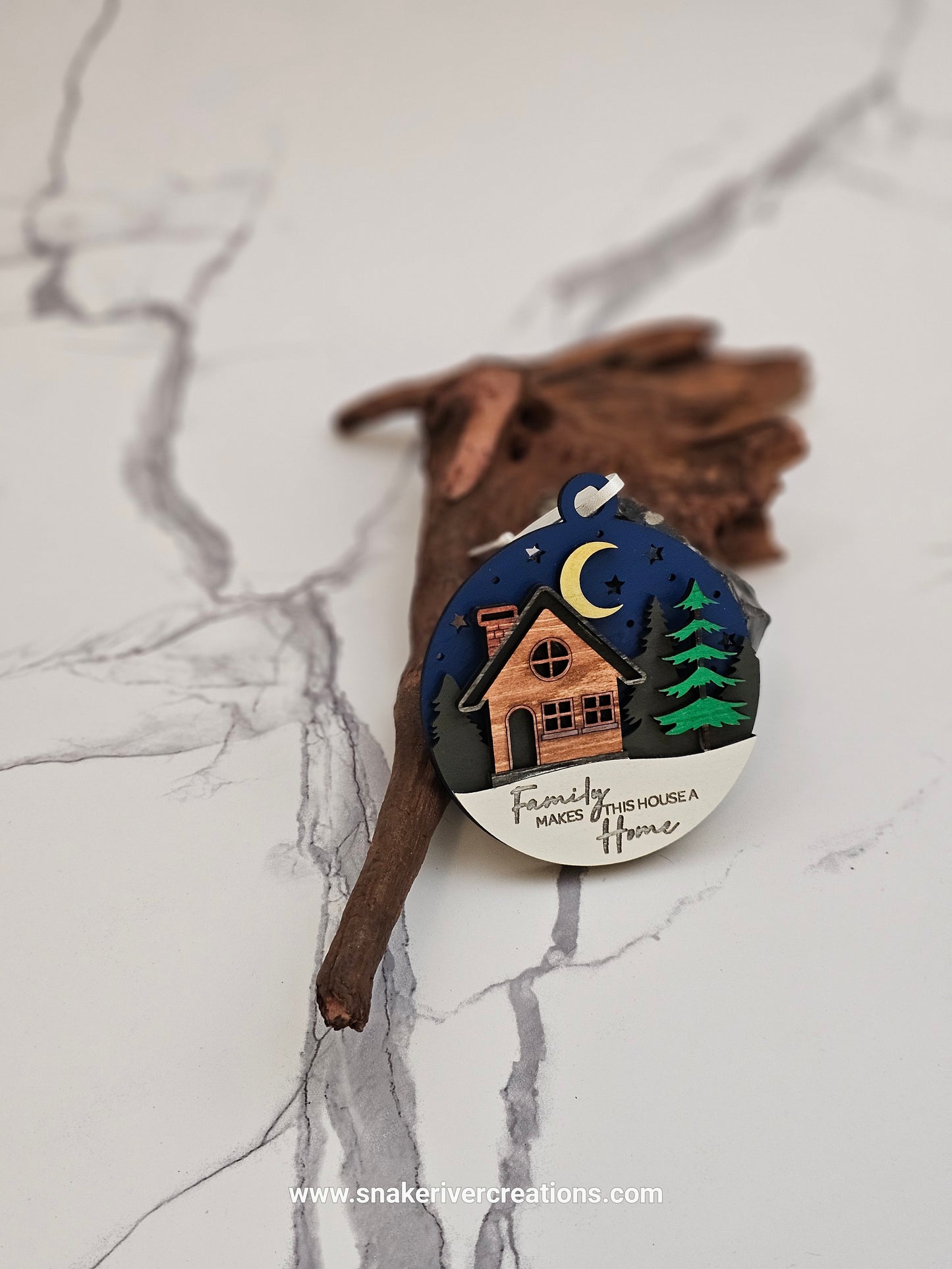 Family Makes This House a Home Ornament - Multi-Layer Hand Painted