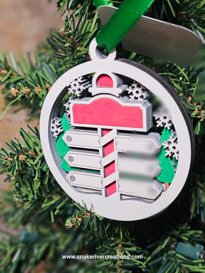 Personalized North Pole Family Keepsake Ornament