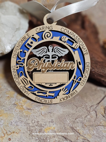 Personalized Medical Ornaments, Doctor, Nurse, Physician and Staff