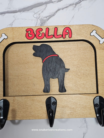 1 to 3 Dog Leash Holder - Multiple Backgrounds and Dogs to Choose
