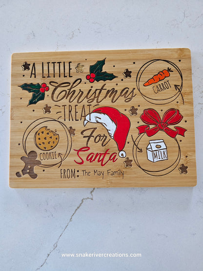 Personalized Christmas Eve Treat Board for Santa – Custom Cookie & Milk Tray
