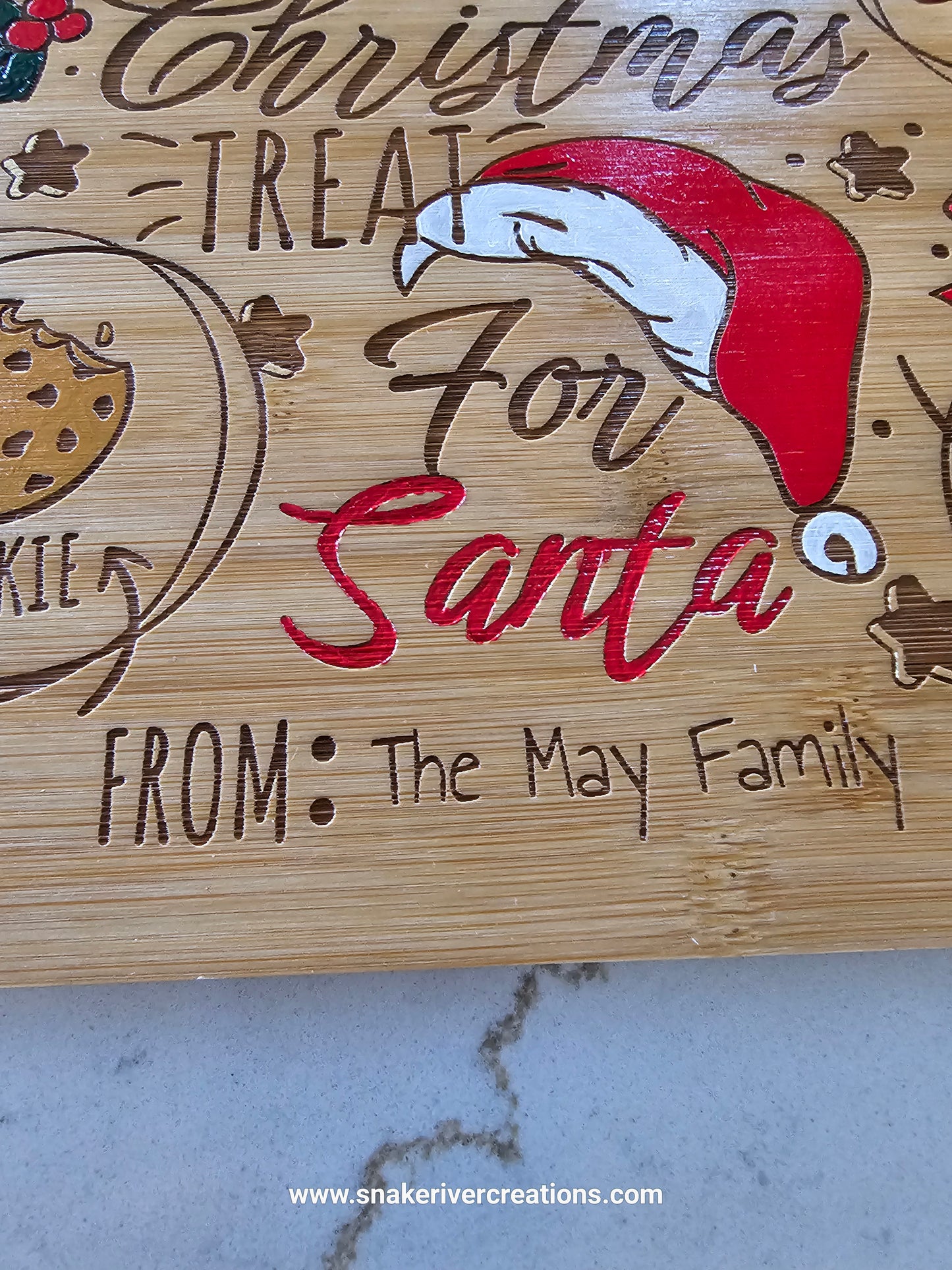 Personalized Christmas Eve Treat Board for Santa – Custom Cookie & Milk Tray