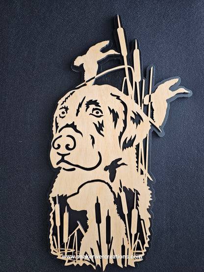 Wooden Labrador Retriever Wall Art – Duck Hunting Dog Decor