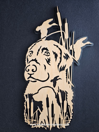 Wooden Labrador Retriever Wall Art – Duck Hunting Dog Decor