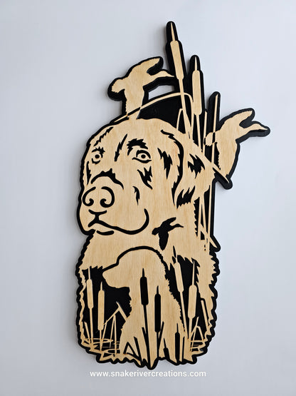 Wooden Labrador Retriever Wall Art – Duck Hunting Dog Decor