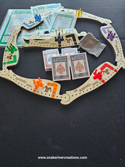 Pegs & Jokers Game Set – Up to 8 Players | Complete Family Board Game | Handmade Wooden Game Boards | Cards, Pegs & Instructions Included