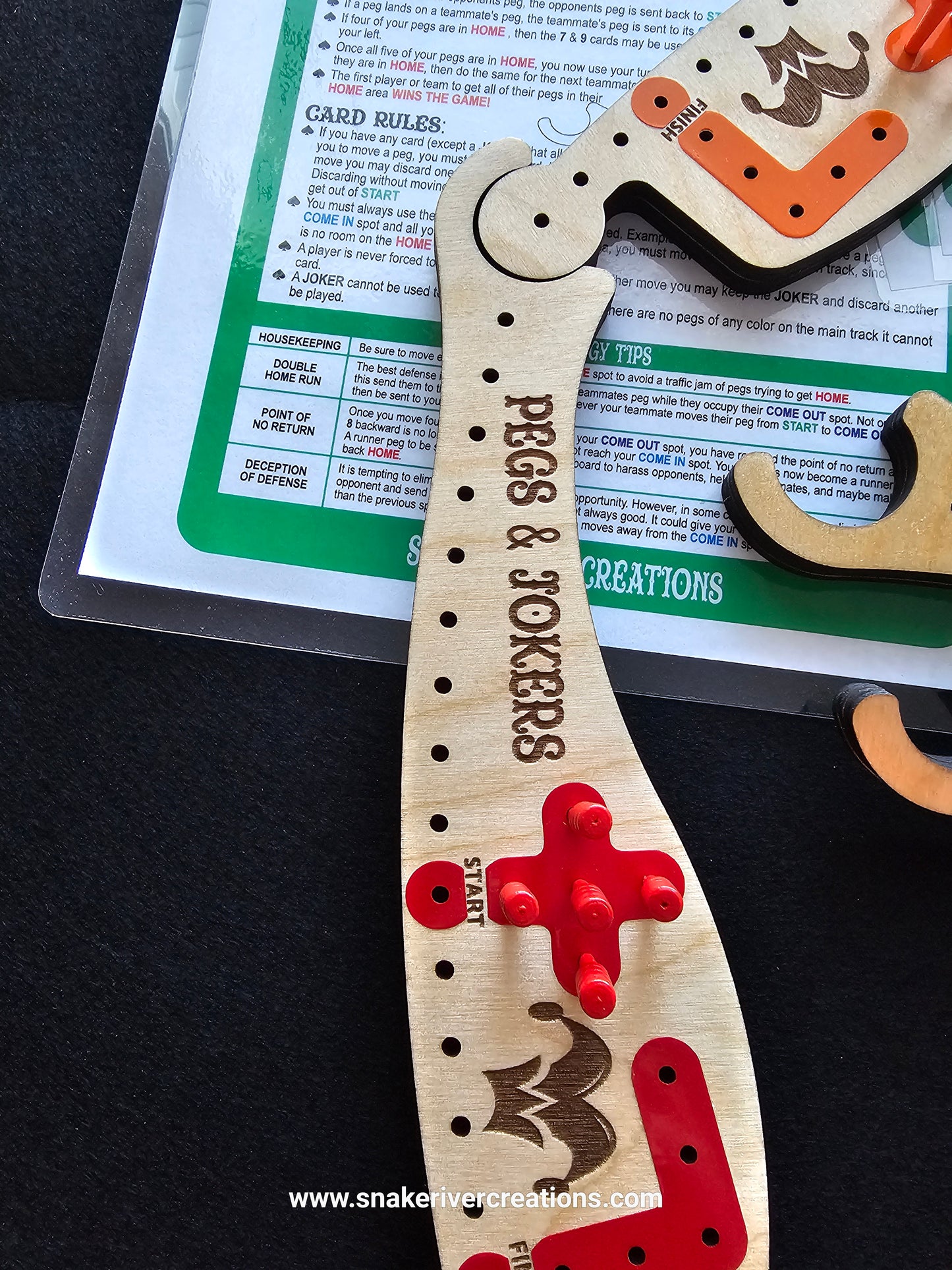 Pegs & Jokers Game Set – Up to 8 Players | Complete Family Board Game | Handmade Wooden Game Boards | Cards, Pegs & Instructions Included