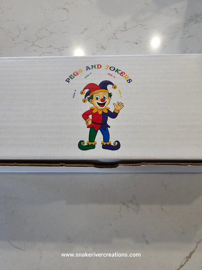 Pegs & Jokers Game Set – Up to 8 Players | Complete Family Board Game | Handmade Wooden Game Boards | Cards, Pegs & Instructions Included