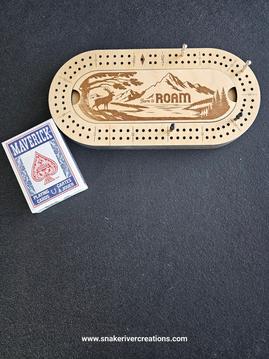Handmade Wooden Travel Oval Cribbage Board | Gift for Campers, RV and Outdoor Lovers