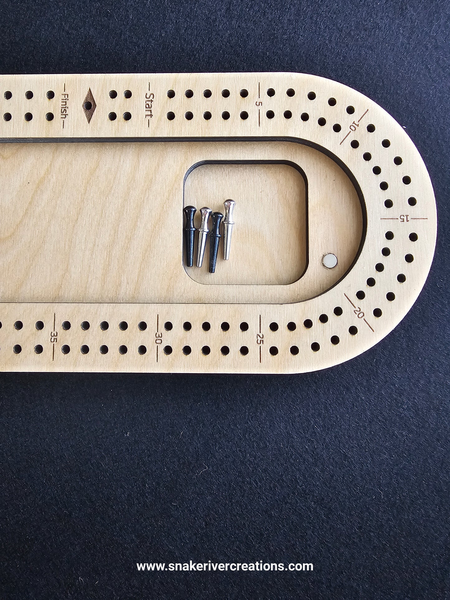 Handmade Wooden Travel Oval Cribbage Board | Gift for Campers, RV and Outdoor Lovers