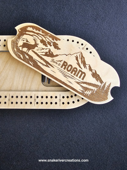 Handmade Wooden Travel Oval Cribbage Board | Gift for Campers, RV and Outdoor Lovers