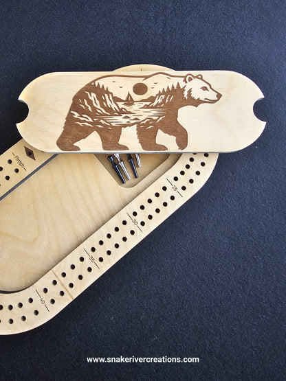 Handmade Wooden Travel Oval Cribbage Board | Gift for Campers, RV and Outdoor Lovers