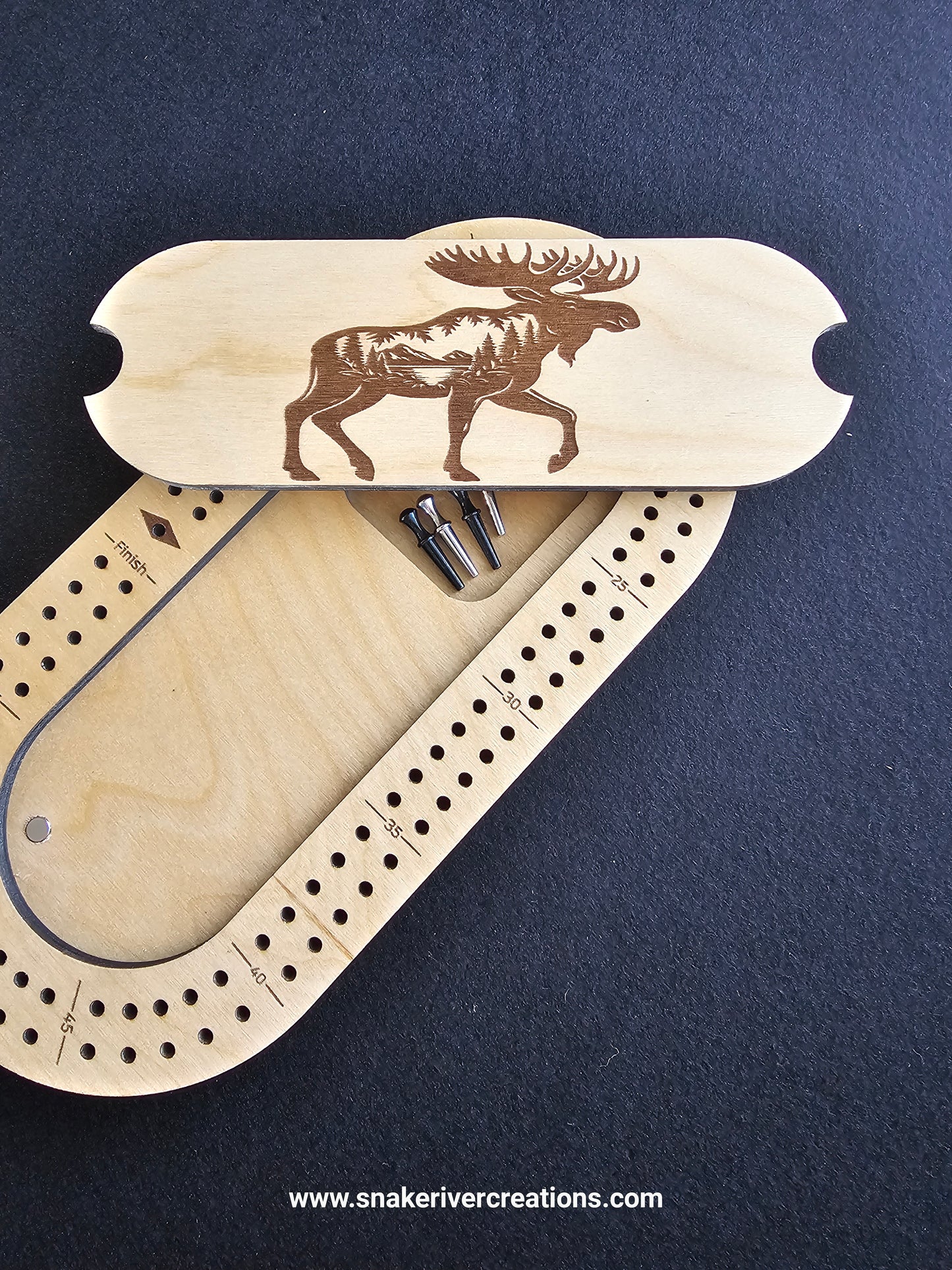 Handmade Wooden Travel Oval Cribbage Board | Gift for Campers, RV and Outdoor Lovers