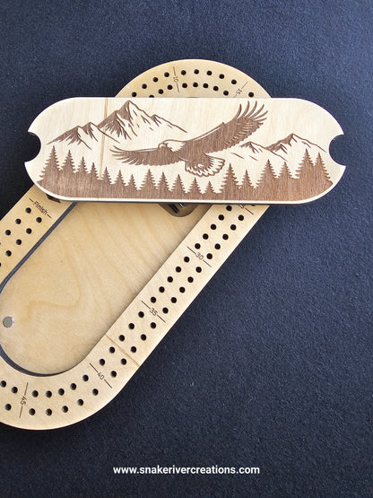 Handmade Wooden Travel Oval Cribbage Board | Gift for Campers, RV and Outdoor Lovers