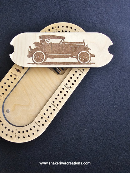 Handmade Wooden Travel Oval Cribbage Board | Gift for Campers, RV and Outdoor Lovers
