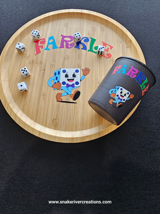 Farkle Game Set with Rules and Score Cards – Optional Personalized Dice Cup Available