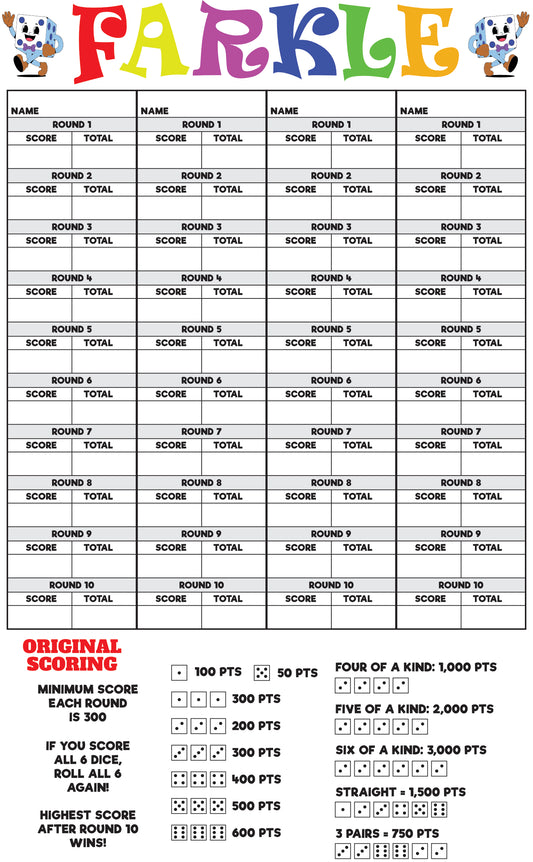 Farkle Scorecard Download